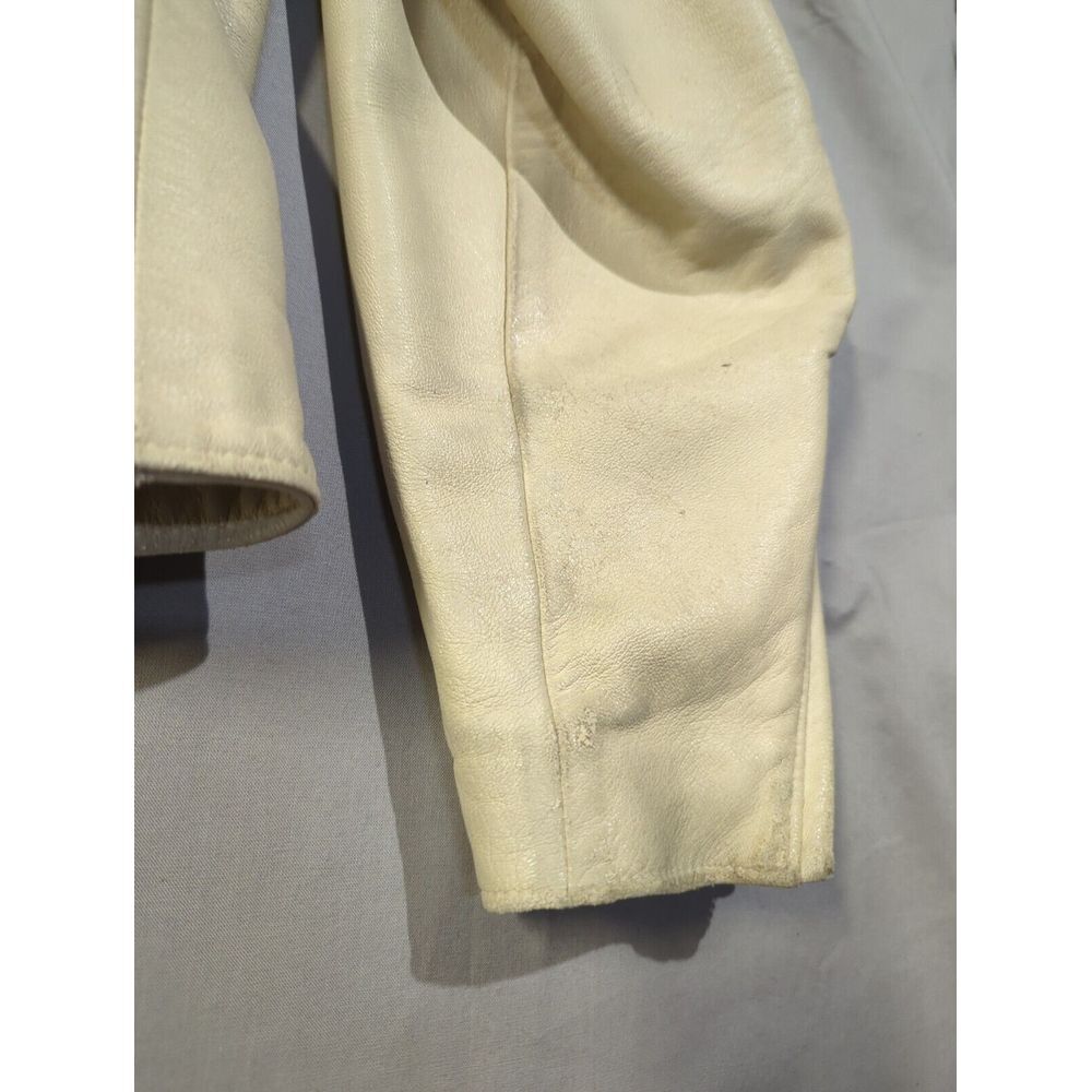 VTG Harley Davidson Womens White Ivory Leather Jacket USA Made Embroidery Sz XXL - Picture 12 of 12
